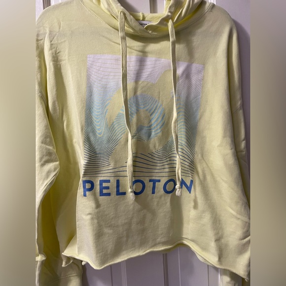 Neon Yellow Peloton Cropped Hoodie EUC - Picture 3 of 5